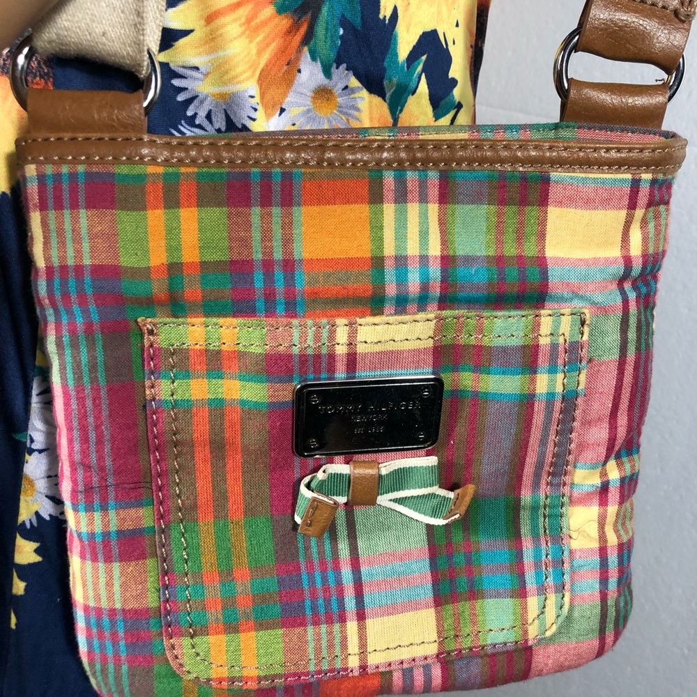 Tommy Hilfiger Plaid Cross Body Bag Purse Pocketbook